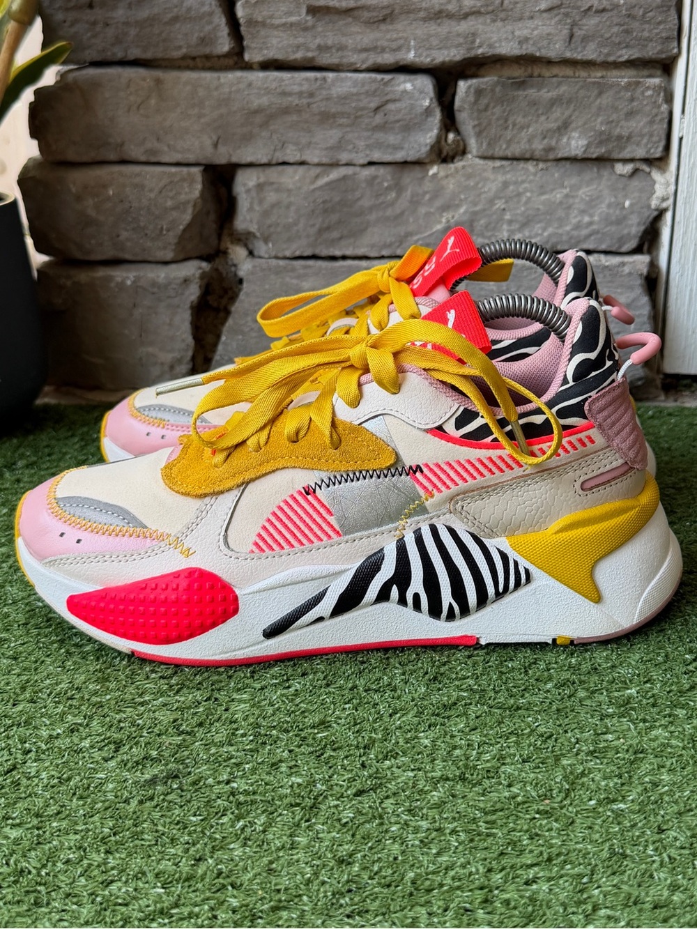 Puma RS-X 'Unexpected Mix Multicolor Zebra Striped Pattern Womens Sneakers